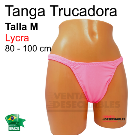 Tanga Trucadora Lycra Rosa Fosforito Talla G - Ivete