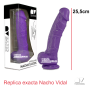 Consolador Replica Pene Nacho Vidal 25x6cm Morado Articulado