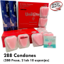 288 Condones Fresa, 10 Esponjas regla y  2 lubricantes