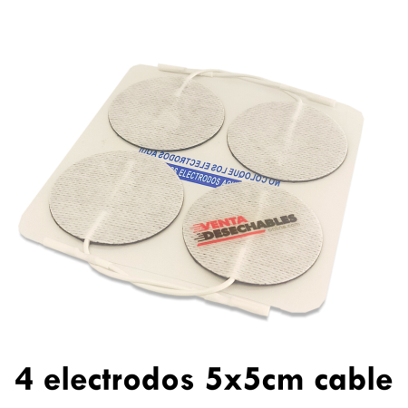 4 Electrodos Adhesivos redondos Cable
