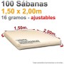 100 Sábanas Desechables Ajustables 1,50x2,00m