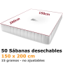 50 Sábanas Desechables 1,50x2,00m. Genéricas