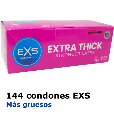 144 Condones Gruesos Marca EXS Extra Thick