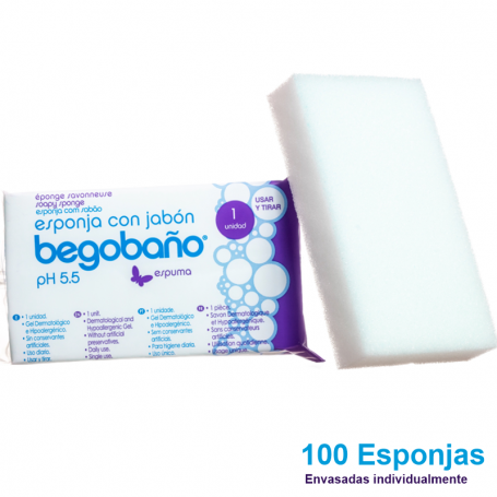  Begobaño Esponja Jabonosa De Un Solo Uso con Gel dermatológico  E Hipoalergénico. 10 Esponjas En Un Paquete. : Hogar y Cocina