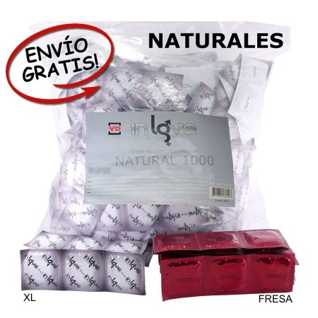 Oferta 1200 Condones Naturales, Fresa y XL