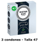 3 Condones Mister Size  cajita