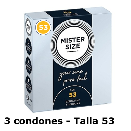 3 Condones Mister Size 53 vending