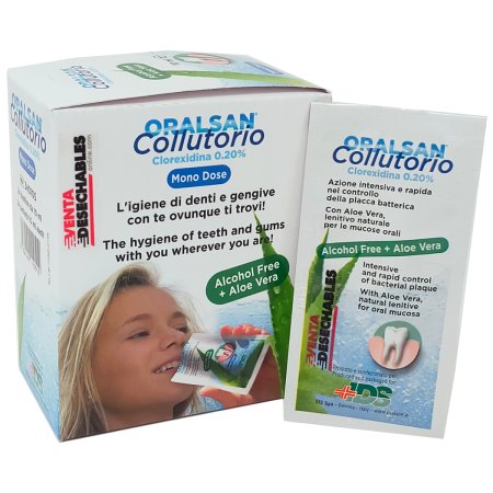 Enjuague Colutorio bucal en sobres monodosis Oralsan