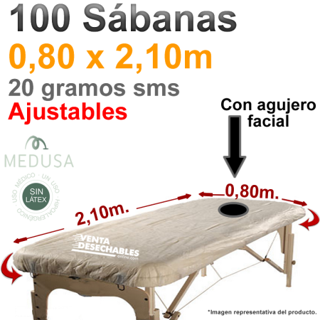 Sábanas Camilla Ajustables agujero Facial