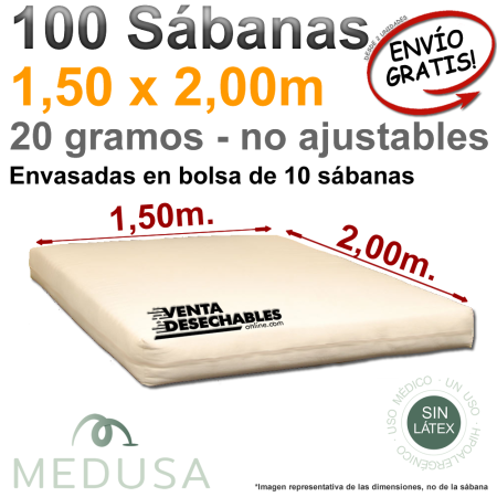 100 Sábanas Desechables 150 x 200 20 gramos