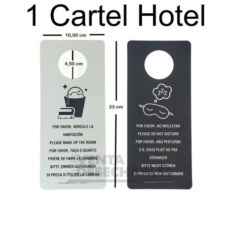 Cartel Hotel No Molestar B/N Cartón Plastificado