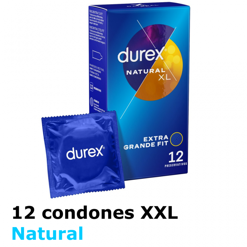 12-Condones XXL de la marca Durex