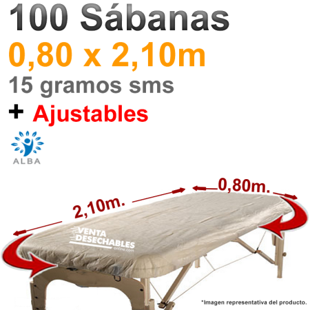 Sábanas Camilla Ajustables Mayor Ajuste SMS 0,80x2,10m