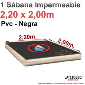 Sábana Impermeable Pvc 2,20 x 2,00 m - Negra