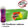 144 Preservativos Durex Sabores  y 1 Lubricante Aloe Vera