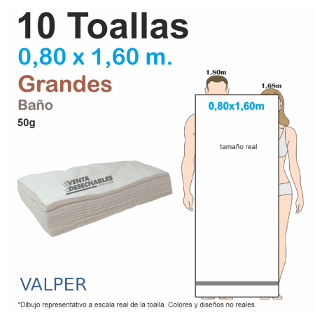 10 Toallas Desechables Grandes