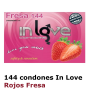 144 PRESERVATIVOS IN LOVE  FRESA ROJOS