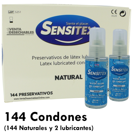 Oferta Preservativos Sensitex naturales y 2 Lubricantes Sensitex