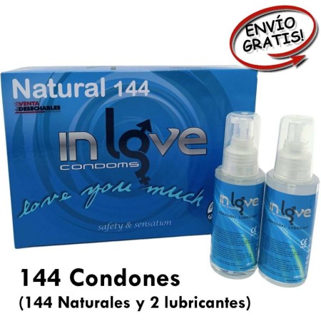 oferta inlove 144 Preservativos Natural y 2 Lubricantes