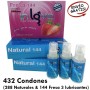 432 Preservativos Naturales, 144 Rojos Fresa y 3 Lubricantes - In Love
