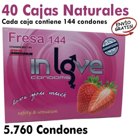 Cajas Condones Al Por Mayor In Love Rojo Fresa 185x54
