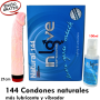 144 Preservativos Naturales, 1 Lubricante y Vibrador - In Love
