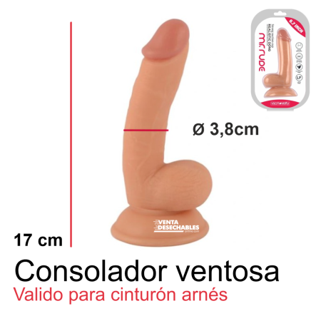 Consolador Ventosa Realístico Flexible 17 cm - Mr Rude