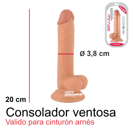 Dildo Con Ventosa Mr Rude Flexible 20 Cm