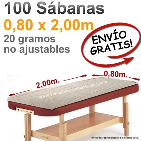 100 Sábanas Camilla 0,80x2,00m