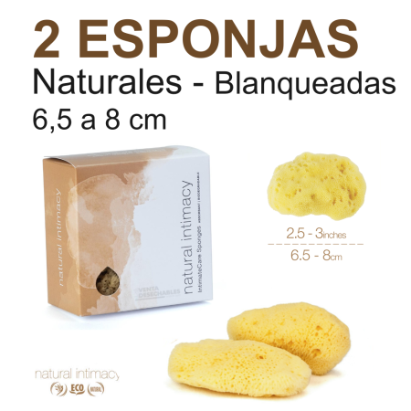 2 Esponjas Menstruales Marinas Blanqueadas Grandes - Natural Intimacy