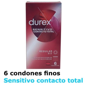 6 condones Durex sensitivo contacto total