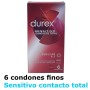 6 condones Durex sensitivo contacto total