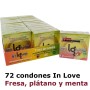 72 Condones Fresa, Plátano y Menta