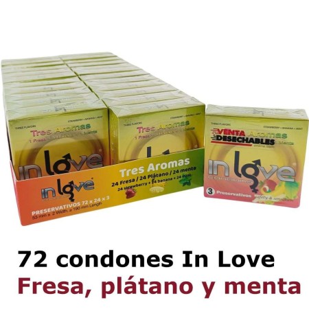 72 Condones Fresa, Plátano y Menta