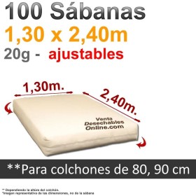 Sábanas Desechables Ajustables 1,30x2,40m 20g