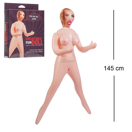 Muñeca Hinchable Divertida 3 Orificios - 145 cm
