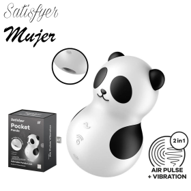 Satisfyer Pocket Panda - Negro/Blanco