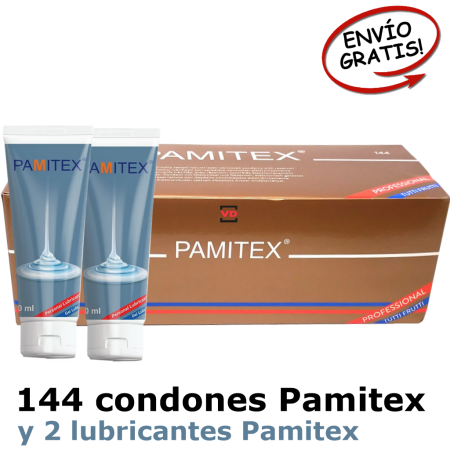 144 Preservativos Pamitex Tutti Frutti y 2 Lubricantes Pamitex