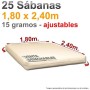Sábanas desechables ajustables colchón 140 - 150