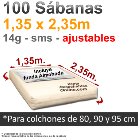 Sábanas Desechables Para Cama Pequeñas de 80 , 90 Ó 95