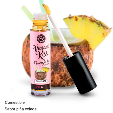 Lip Gloss Vibrador Kiss Sabor Piña 6g