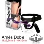 Arnés Doble Vibrador Con Mando 18 cm - Purpura - Harness