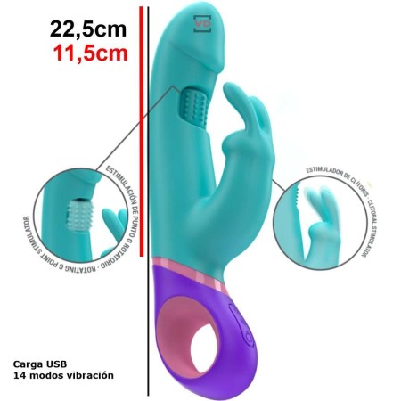 Vibrador Mónica Punto G Rotatorio Azul