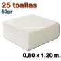25 Toallas 50gr 0,80 x 1,20 metros