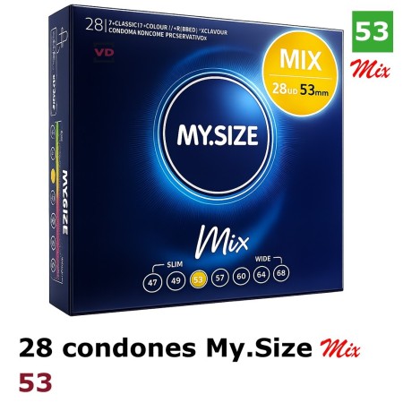 28 Condones My Size  Mix 53 - 178x53 mm