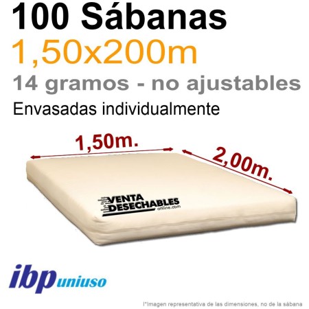 100 Sábanas Desechables 1,50x2,00m 14g IBP 10/22/022