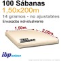 100 Sábanas Desechables 1,50x2,00m 14g IBP 10/22/022