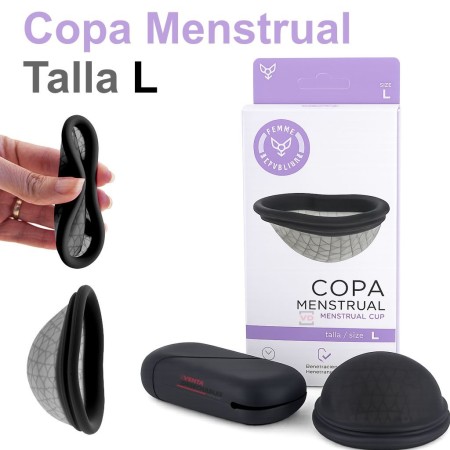 copa menstrual Femme République  en color negro con su caja  8436581461763