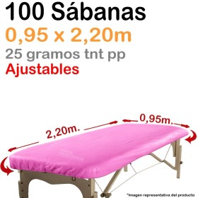 100 Sábanas Camilla Ajustables Rosas de 95 x 220 cm
