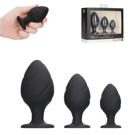 3 Tapones Anales Tamaño S - M - L Ouch!